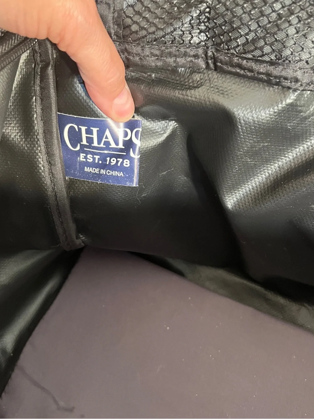 Chaps Black Travel Duffel Bag with Red Trim Overnight Bag